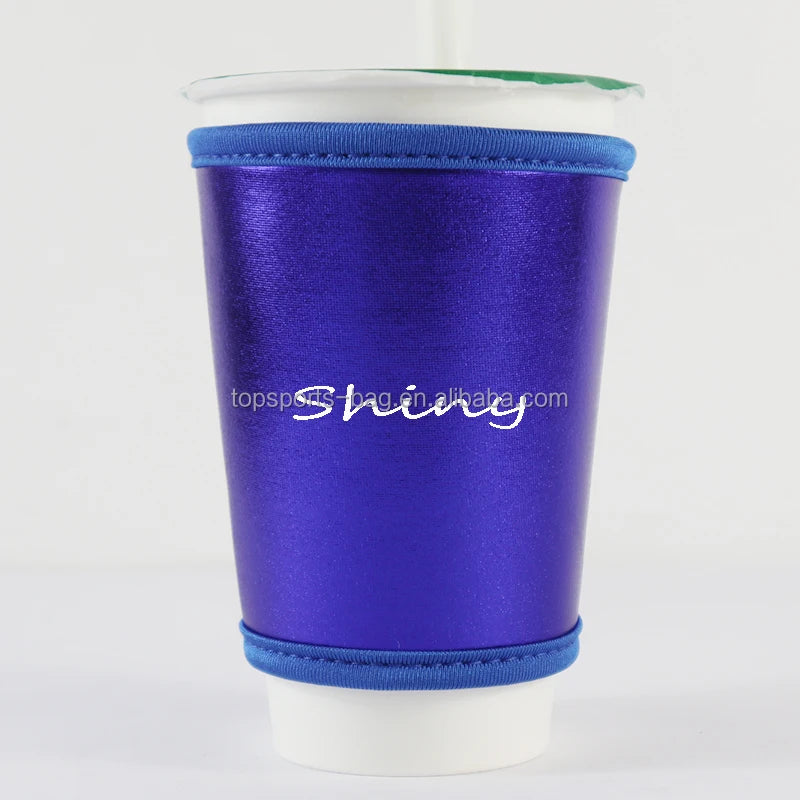Metallic Royal Blue Neoprene Coffee Cup Sleeves Premium Neoprene Insulated Reusable Coffee & Tea Cup Sleeves