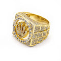 Factory Wholesale 14k Gold Plated CZ Hip Hop Jewelry Ring for Men Shining Fashion Jewelry Diamond Crown Rings Dropshipping