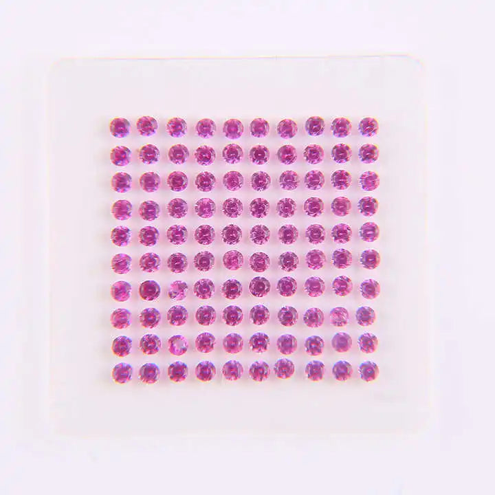 VOAINO 1.5 mm 1.85 Carat 100 Pcs Wholesale Melee Gemstone pink Round Brilliant Cut Loose Sapphire Natural Stones for Jewelry