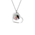 Customisable Stainless Steel Heart-Shaped Link Chain Choker Necklace Fashionable DIY Personalised Name and Photo Frame Jewelry
