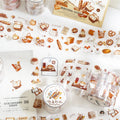 1Roll PET Tape Autumn Letter Series Literary Handbook DIY Material Decorative Loop Stickers