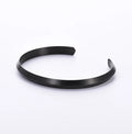Matte Black Bangle Bracelet V Cut Edge Mens Open Cuff Minimalist Statement Jewelry