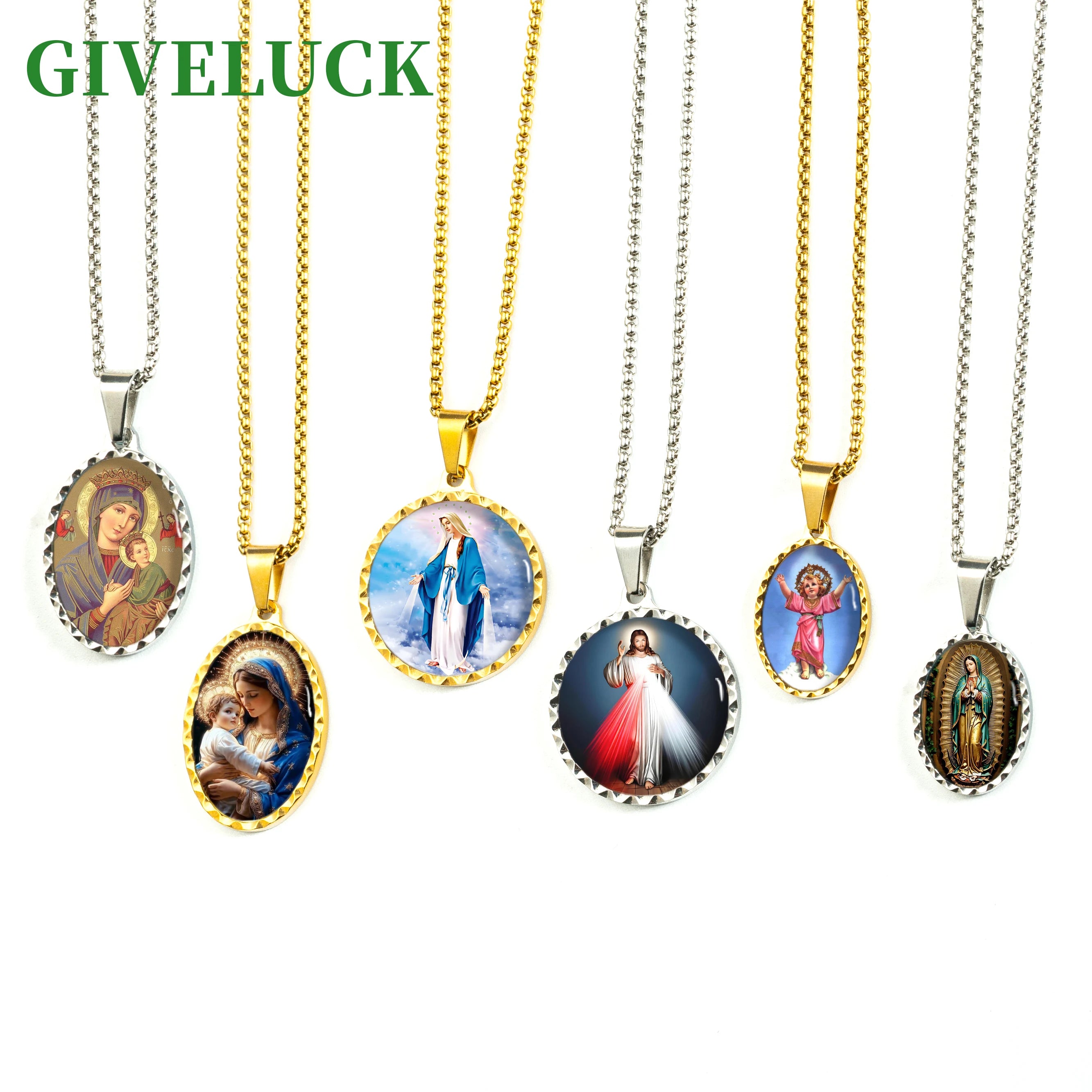 GIVELUCK Sparkling Pendant Religious Necklace Can Be Purchased Directly Delivery Fast Jewellry Stainless Steel Pendant Charm