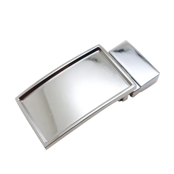 Custom Logo Perfect Polishing Plate Belt Buckle Zinc Alloy Reversible Buckles With Clip Teeth Leather Belt Laminated Buckle