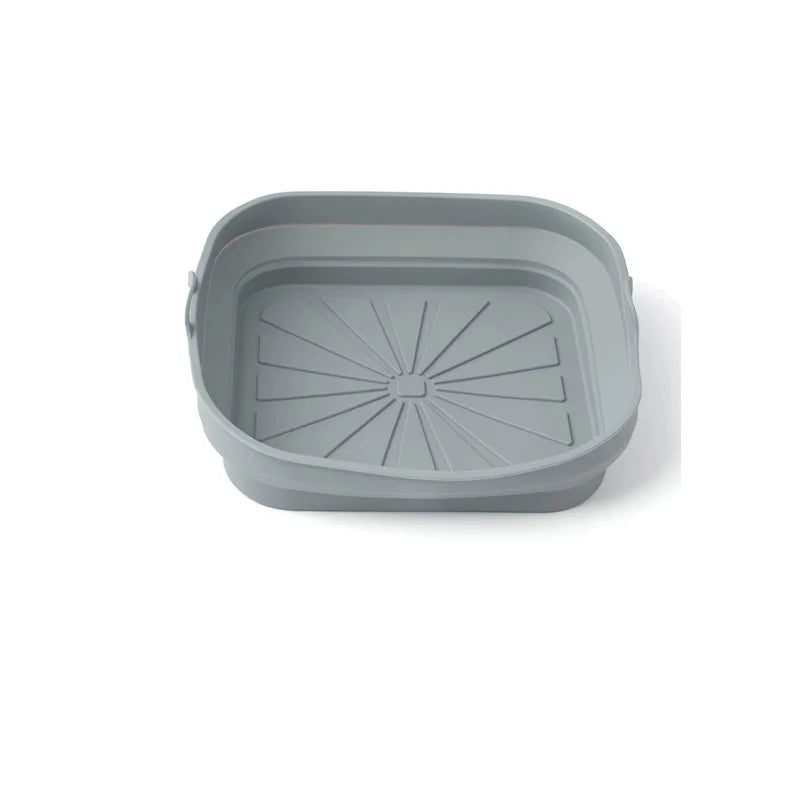 Food Grade Reusable Silicone Baking Dishes & Pans New Foldable Square Steaming Tray Oven Dishes Pans for Air Fryer Baking Mold