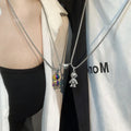 2025 Pop Fine Jewelry Necklaces Colorful Stainless Steel Astronaut Pendant Magnetic Necklaces for Couples