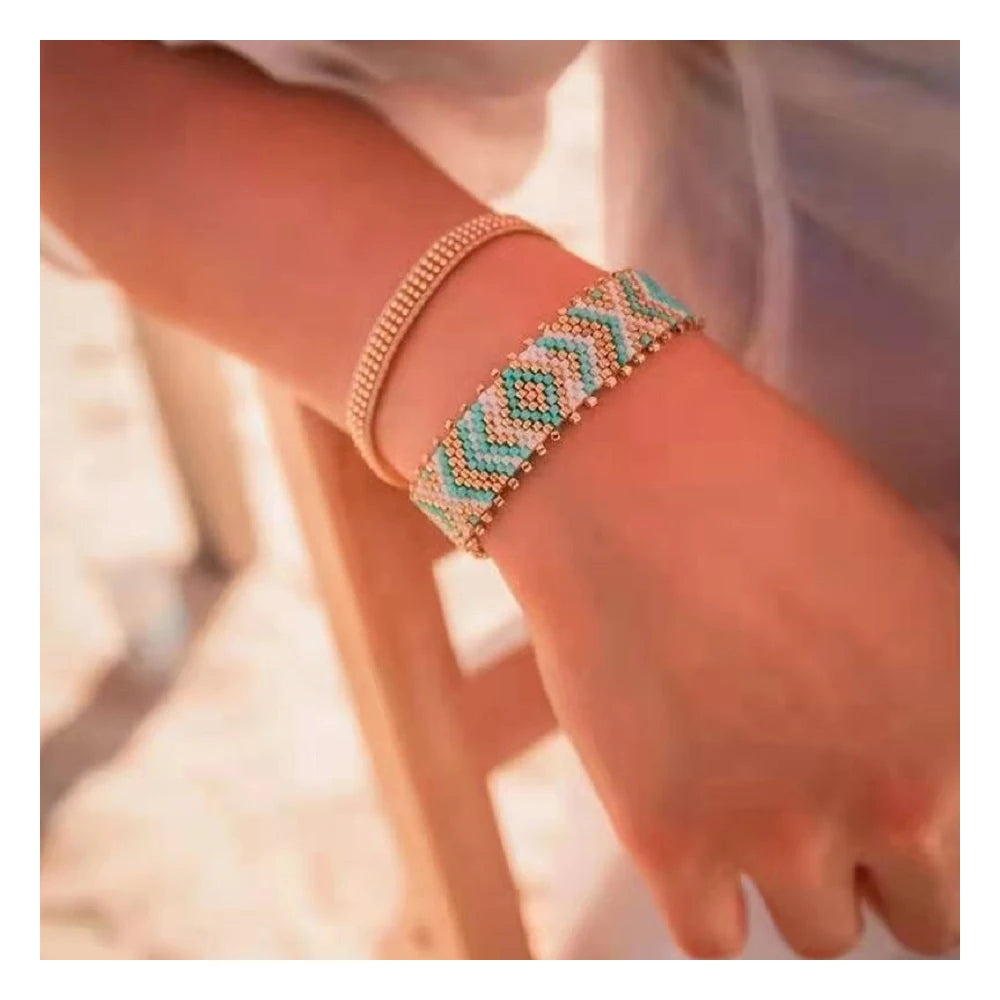 Go2boho Handmade Mixed Color Arrow Pattern Length Adjustable Hand String Accessory Fashion Jewelry Woman Bracelet
