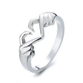 K036 Trendy Romantic Jewelry Silver Gold Geometric Palm Love Hand Gesture Ring Hands Than Heart Couple Ring for Wedding Gift