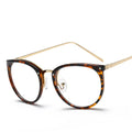 Unisex Fashion Metal Round Eyeglasses with Transparent Lenses Solid Pattern Economical PC & Alloy Eyeglass Frames for Reading