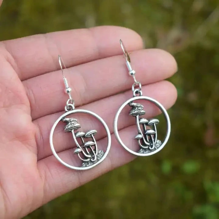 Custom Nature Woman Vintage Nature Mushroom Earring With Engraving logo