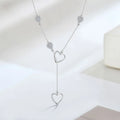 YH JEWELLERY Fine Jewelry Dainty 925 Sterling Silver Heart Lariat Y Necklace Jewelry for Women Girls