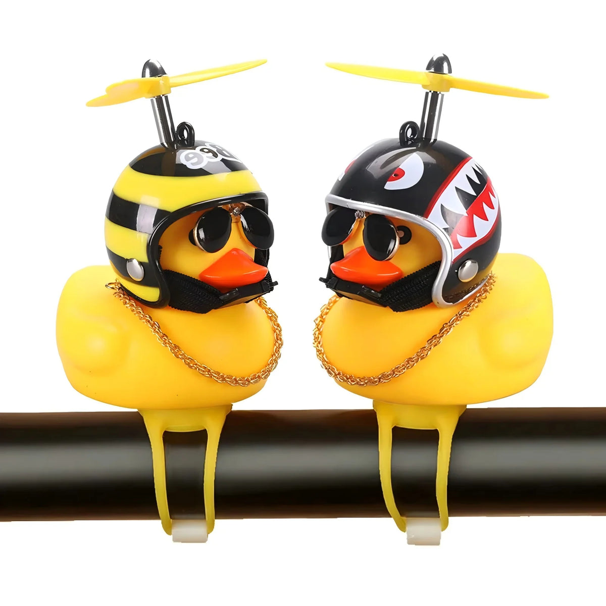 Cute Mini Yellow Rubber Duck Wholesale With Helmet Bicycle Decoration Accessories
