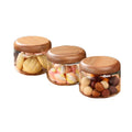 Small Transparent Storage tank Acacia Mini Japanese Tea Jar Dry Fruit Snack Glass Dense Storage Jar