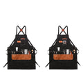 Eco-Friendly 16oz Heavy Duty Cross Back Chef Sleeveless Kitchen Apron Large Pockets Polyester Canvas BBQ Cooking Work Apron