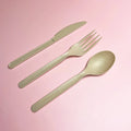 Gianty CPLA Biodegradable Fiber Party Tableware Set Compostable Disposable Knife Fork Spoon Set OK Compost BPI Certified
