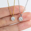 Silver 925 Original 18K Yellow Gold Plated Diamond Test Brilliant Cut 1 Carat Sparkling D Color Moissanite Pendant Necklace Gift