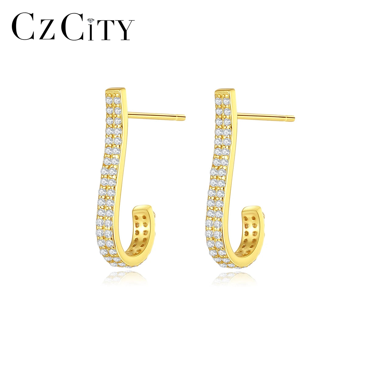 LUOTEEMI New Earing Geometric Korean Jewelry 925 Silver Lady Cubic Zirconia Jewellery Trendy Earring Woman