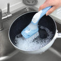 Hot Sale CQT Brand Multifunctional Household Cleaning Brush Set Blue Plastic Dish Brush Handle Sponge Bristles Soap Dispenser