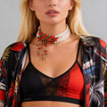Layered Pearl Beads Chains with Crystal Tassels Short Choker Necklace for Women Trendy Charms Collar Accessories Fashion Jewelry
