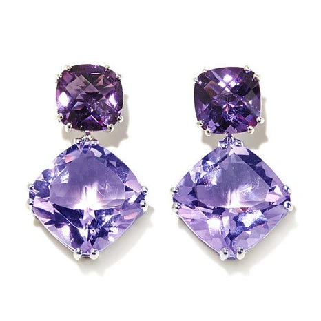 CAOSHI Double Square Purple Gemstones Dangle Earrings Refine New Drop Earrings Romantic Party Earrings
