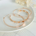 Elegant Luxury Style Adjustable 18k Rose Gold Bracelet Heart Splice Design Stainless Steel Cuff Bracelet Pulseras Y Brazaletes