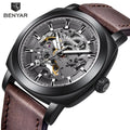 2021 Benyar 5121 Design Leather Machine Watch Men's Touring Water Waterproof Deluxe Sports Casual Male Time Wrist Clock