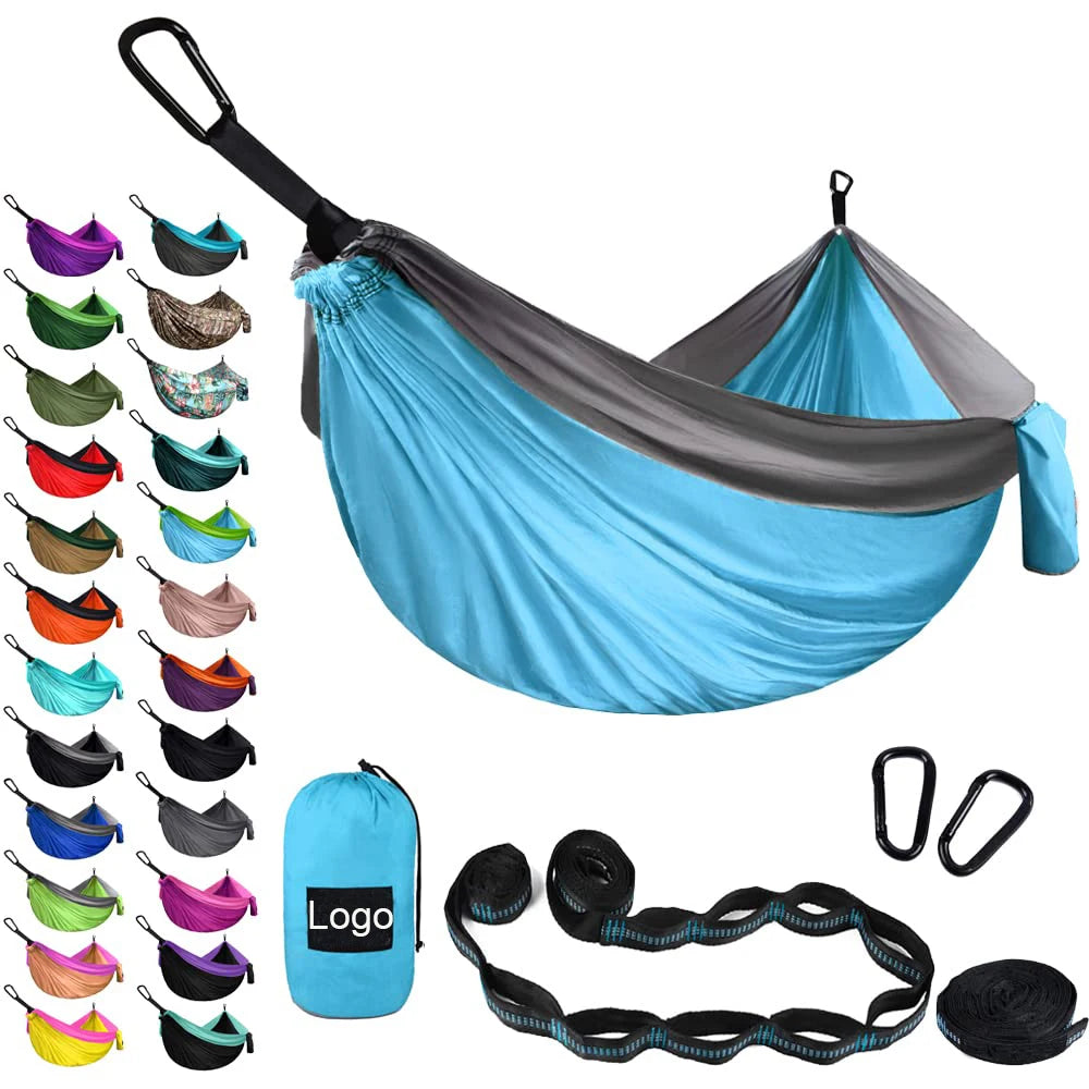 Hammock Hamacas Tent Backpacking Straps Outdoor Camping Hiking Travel Nylon Portable Swing Ultralight Custom Logo Printing Adult