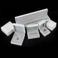 Wholesale Paper Jewelry Set Boxes Faux PU Leather Paperboard Couple Ring Pendant Bangle Bracelet Jewelry Package Box