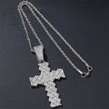 MJ Men Women Hip Hop Cuban Cross Pendant Necklace Iced Out Bling Silver Gold Plated Necklaces Hip Hop Jewelry Gift