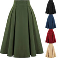 Ladies Midi A-line Skirt Sexy Dinner Dress Clothes Casual Womens Career Plus Size Elegant Pleated Skirt