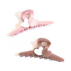 YIYI Wholesale Custom Cross Shaped Korean Claw Clip Heart Dot Large Brown Fashion Women's Acetate Claw Clips