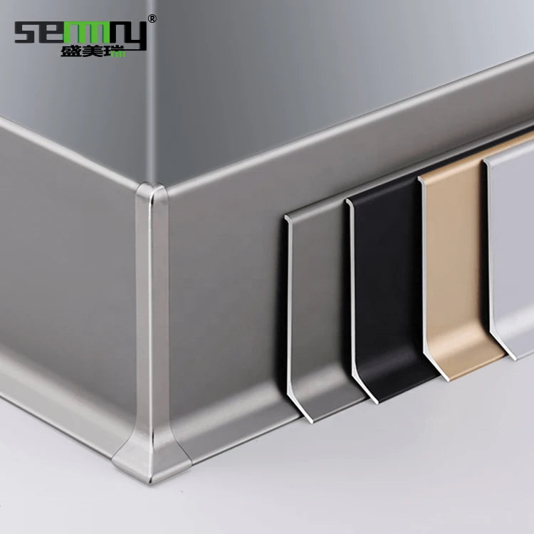 Aluminum Skirting Price Black 80mm Baseboard Corner Protector Kitchen Plinth Wall Skirting Board Profile