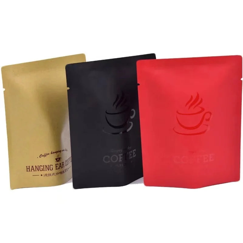 Mini Custom Printed Aluminum Foil Heat Seal Matte Finished UV Spot Printed 2 Oz Private Label Empty Drip Coffee Bag