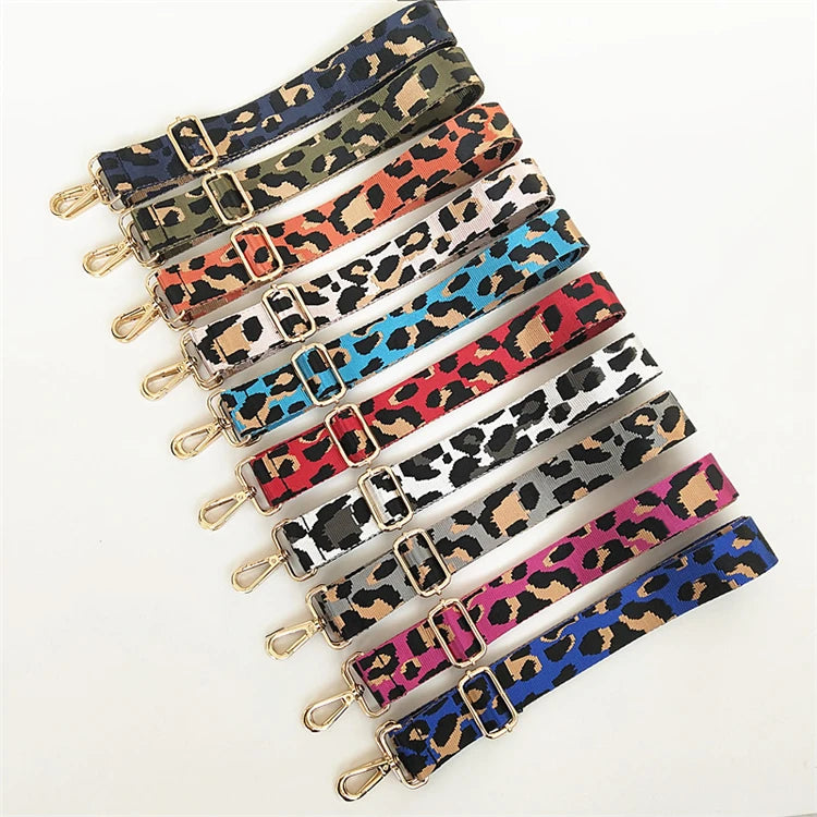 Leopard Straps Replacement Crossbody Shoulder Bags Wide Adjustable 3.8CM Width Straps