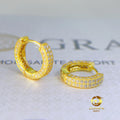 Fashion Hot Selling Hip Hop 2 Rows Iced Out Moissanite Diamond Gold Plated 925 Sterling Silver Hoop Earrings