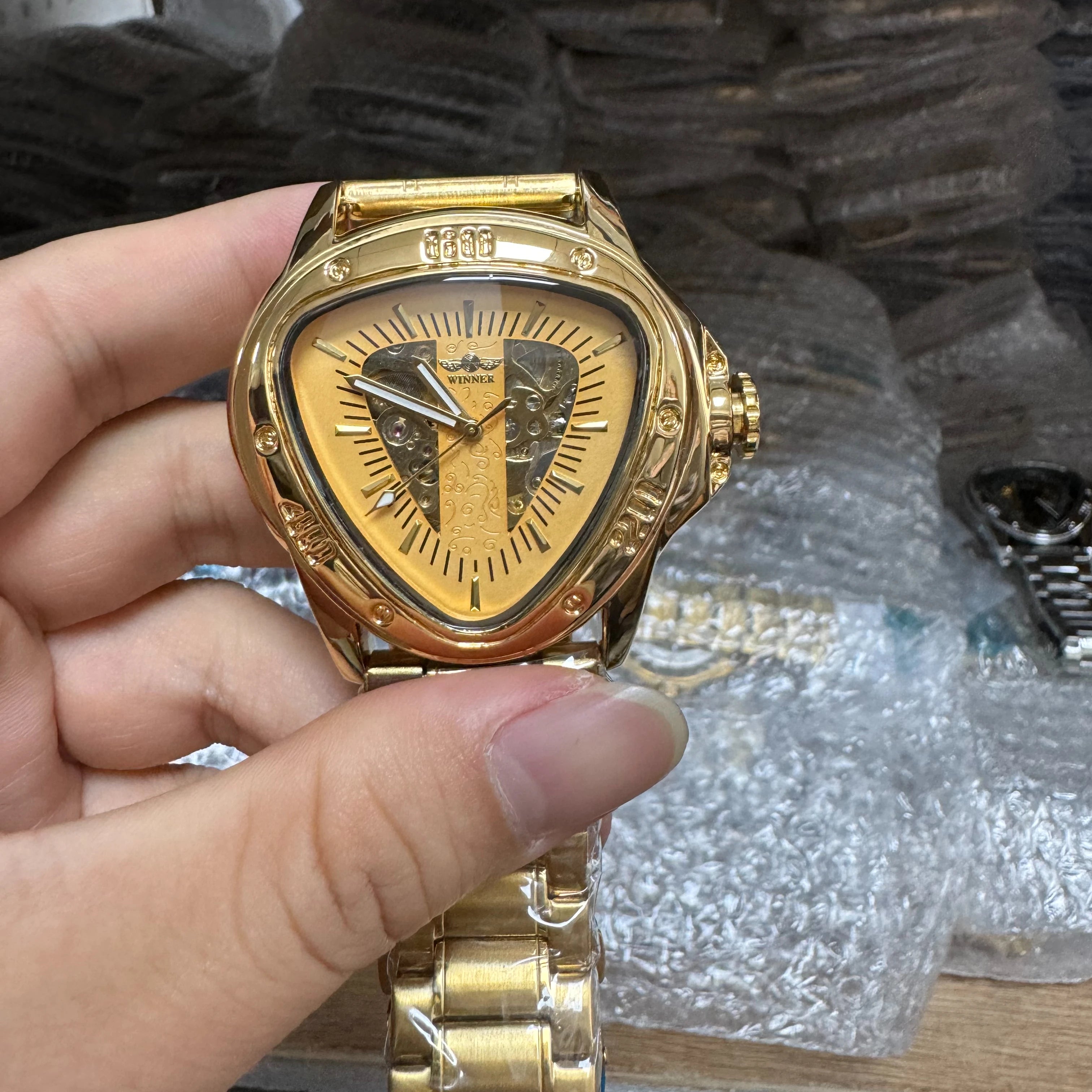 MECHANICAL WATCH Winner New  Watches Luxury Reloj Montre Mesh  Custom Logo Mechanical Watch for Men
