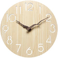 Tailai Ring Wall Clock Wood Grain Clock Round Shape Creative Silent Clock Battery Powered  Decorative Home Living Room Office