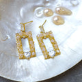 Ilona  Fashionable square Pink Crystal Drop Earrings Exquisite Handmade Heart-shaped Zircon Jewelry Charm Style