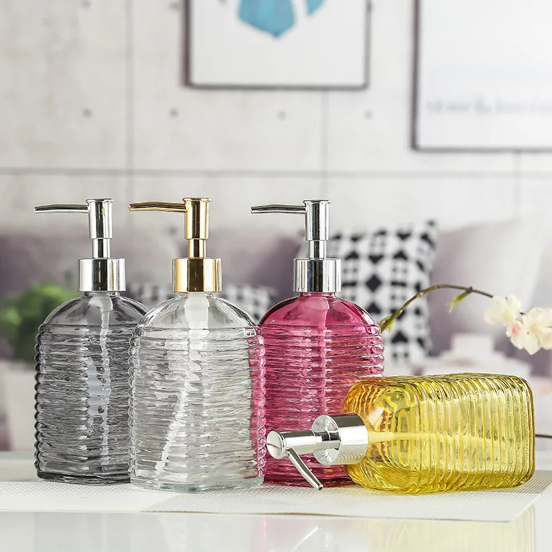 16oz 500ml Flat Glass Shampoo Bottle with Lotion Pump Body Lotion and Hand Sanitizer Liquid Soap Dispenser Container