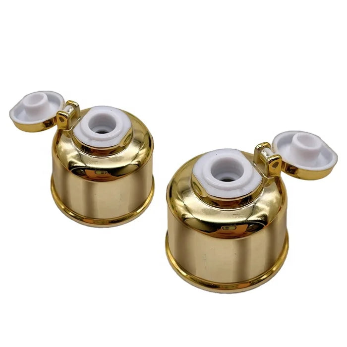 Gold 24/410 Flip Top Cap 28mm PP Plastic Water Bottle Cover for Cosmetic Packaging and 24mm Water Bottles