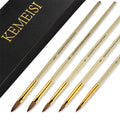 Private Label Wood Handle Pincel 100 3D Acrylic Frecnh Nail Brush  Kolinsky for Nail Beauty