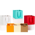 Custom Logo Cake Bakery Bread Flower Square Bottom Paper Gift Bags With Handles
