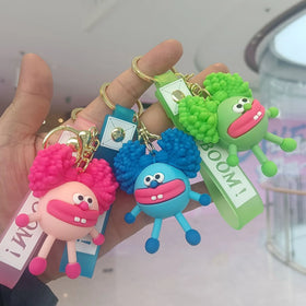 Wholesale Cute Cartoon Big Mouth Keychain Car Key Pendant Key Chains Decoration Gift Anti-lost Keyrings