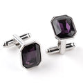 Luxury Gems Gift Crystal French Hot Selling Trendy Purple Stone Jewelry Cufflinks Metal Men's Cuff Links Jewelry Cufflinks