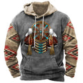 Wholesale Custom 2025 Men's Hoodie Sweatshirts Vintage Aztec Navajo Style 3D Printed Crocheted Casual for Autumn Minimum 2 Pcs