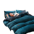 100% Flannle Sheet Sets Home 4 Piece Flannel Bed Sheet for Solid Color Comforter Bedsheet Bedding Set