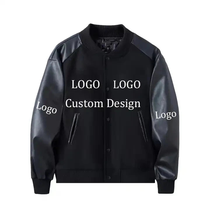 OEM Blank Varsity Jackets Leather Sleeves Custom Baseball Jackets Chenille Embroidery Letterman Jacket