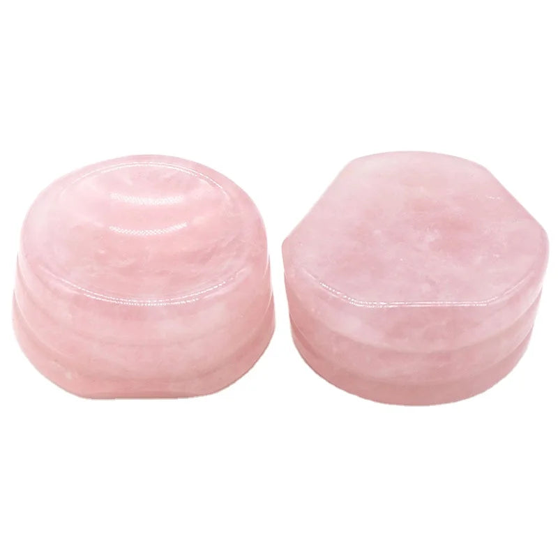 HZ Natural Gemstone Carved Rose Quartz Stand Holder for Crystal and Stone Sphere Ball Base Egg Desktop Show Accessories Craft