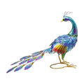 22.5 Inch Blue Green Bird Lawn Sculptures Solar Garden Lights Garden Decor Peacock  for Outside Patio Porch Backyard