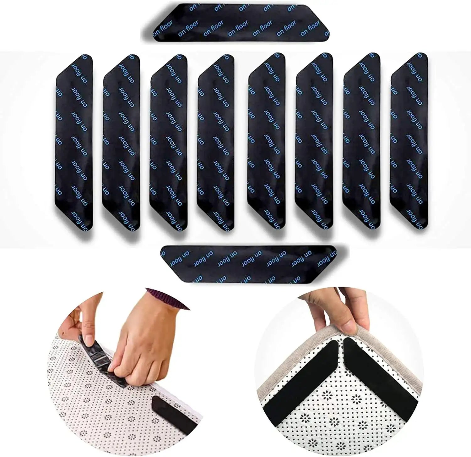 Anti-curling Non-slip Sticker Non Slip Tape Mat Carpet Grip Stopper Reusable Rug Grippers Rug Corner Fix Grippers